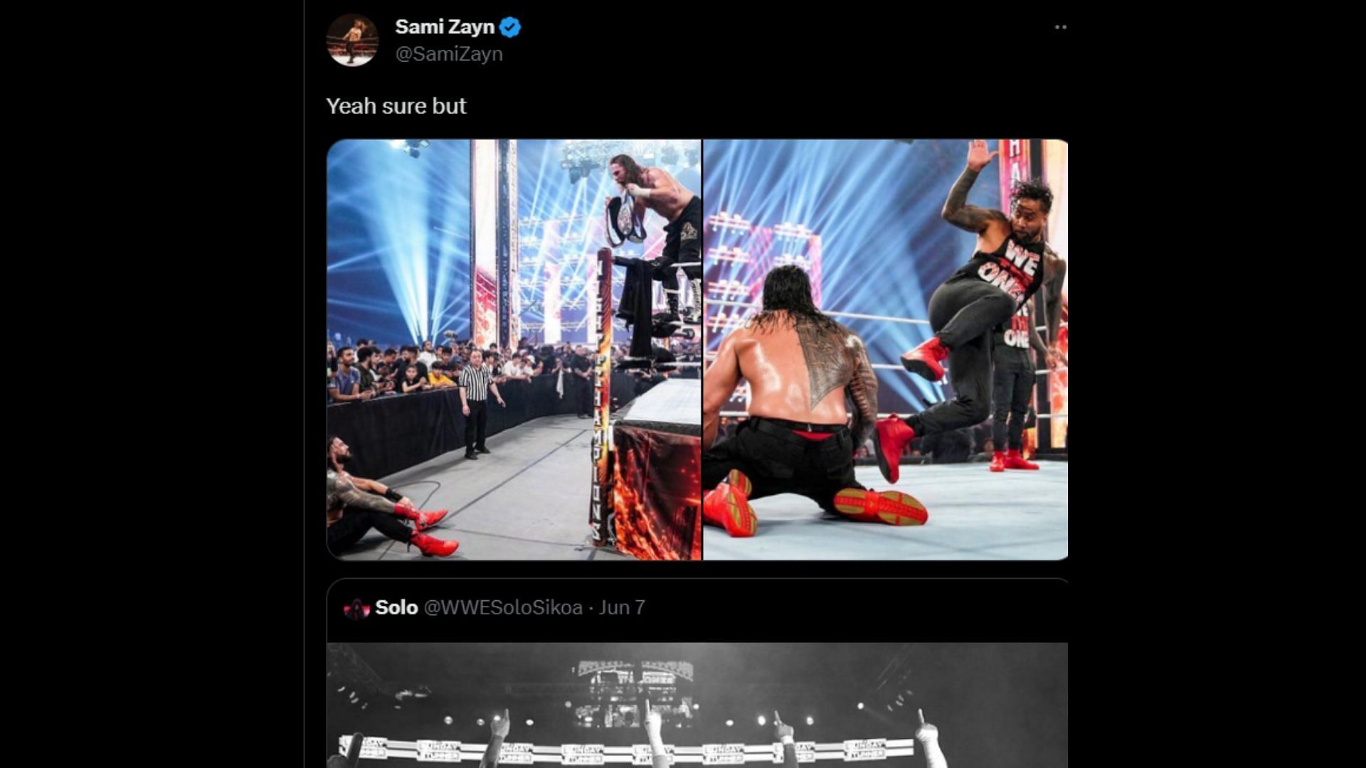 Sami Zayn had a response ready for Sikoa