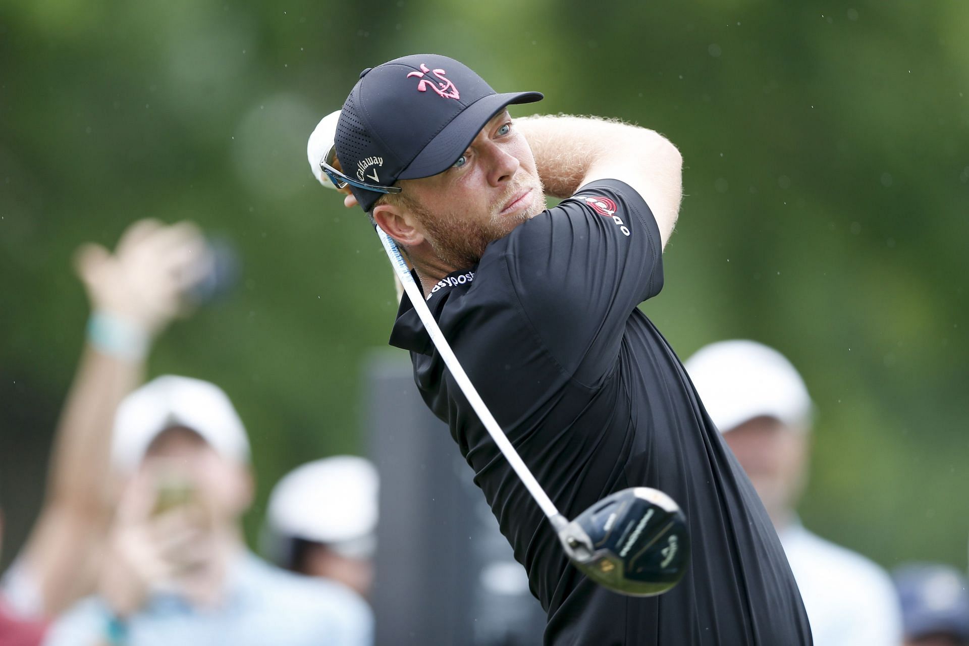 Talor Gooch hits a tee shot on the 9th hole during the LIV Golf Invitational - Tulsa