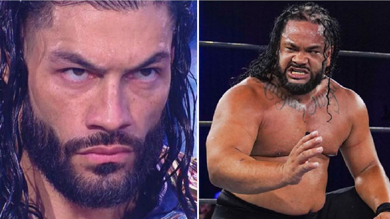 Roman Reigns (left); Jacob Fatu (right)