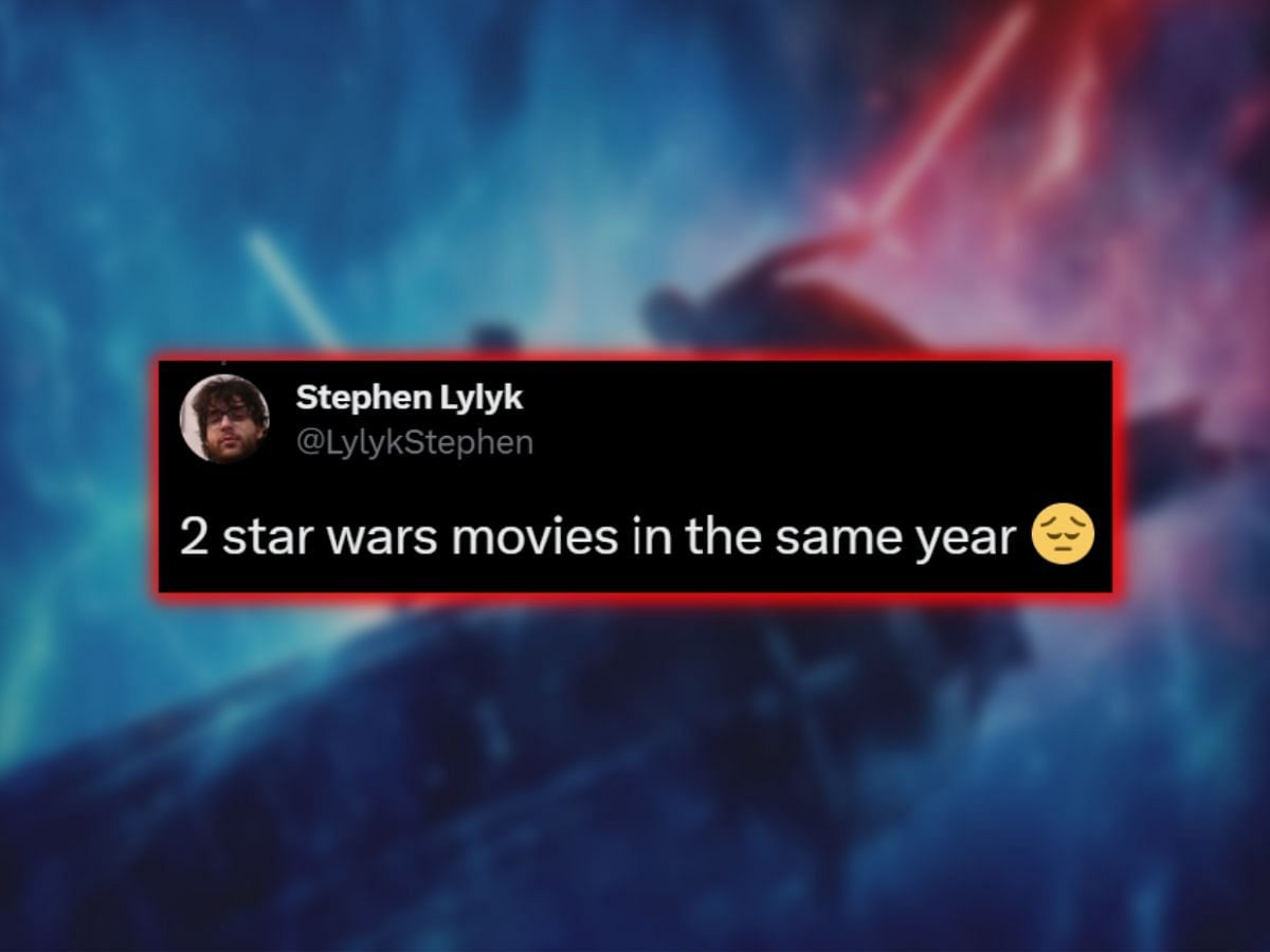 A fan&#039;s reaction to upcoming Star Wars films release dates (Image via Twitter/Sportskeeda)