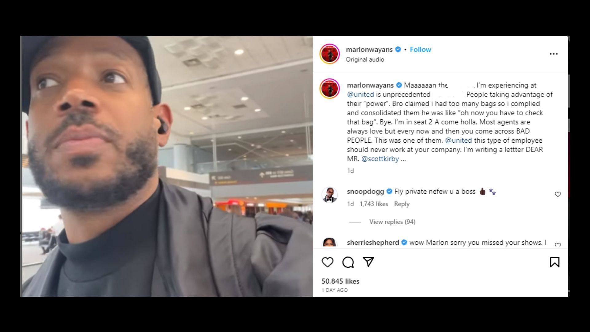 The video shared by Marlon Wayans (Image via marlonwayans/Instagram)