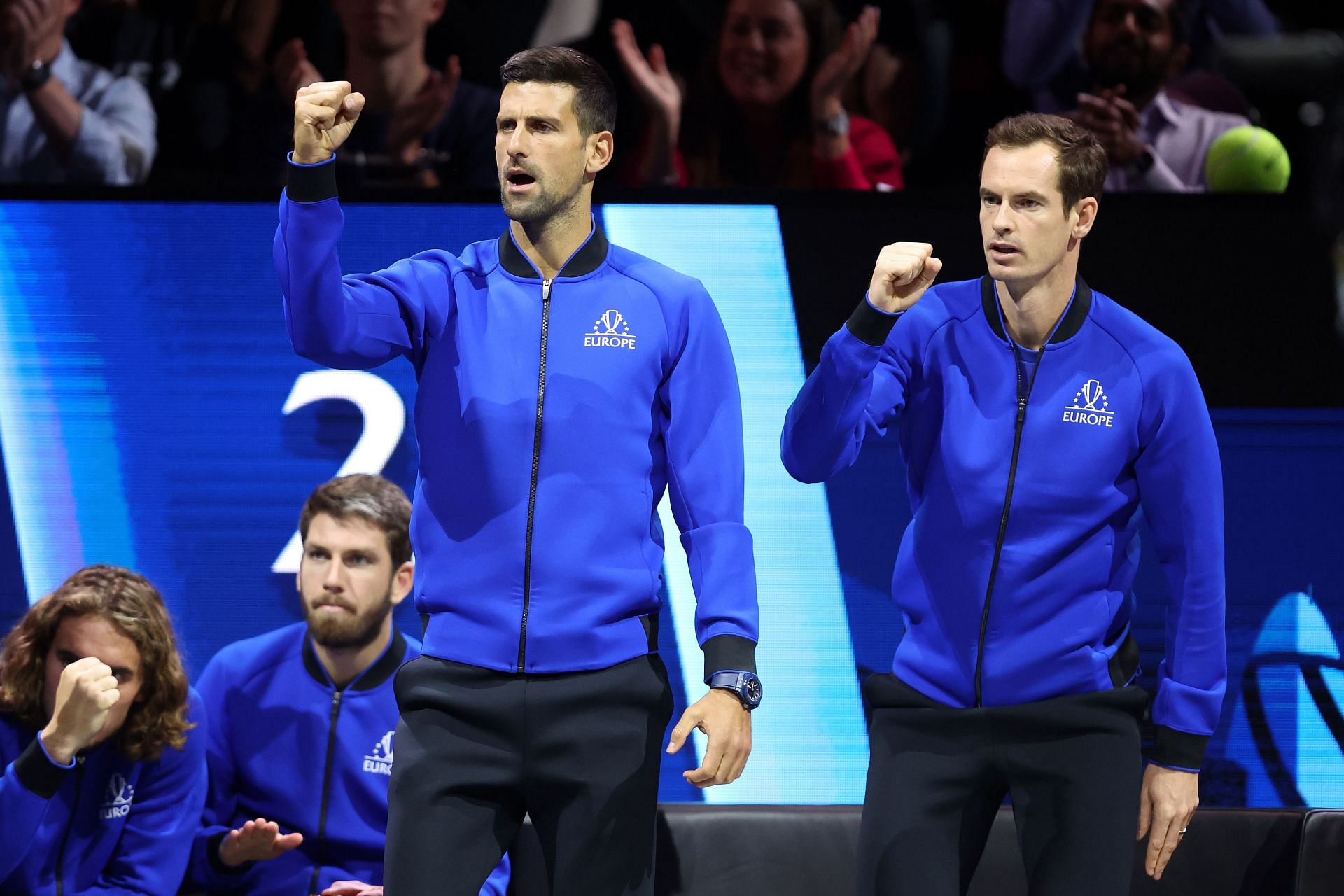 Novak Djokovic and Andy Murray at Laver Cup 2022