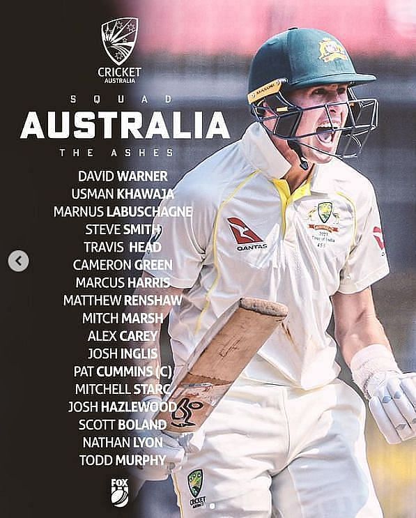 Australia Ashes Squad
