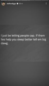 Stefon Diggs hinted at his absence during the Buffalo Bills' mandatory minicamp with this cryptic Instagram story. (Image credit: instagram.com/stefondiggs)