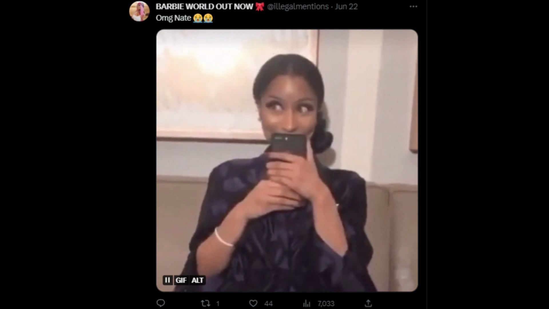 Screenshot of a Twitter user remarking on the virtual feud between Naija and Nate. (Photo via @QueenNaija/Twitter)