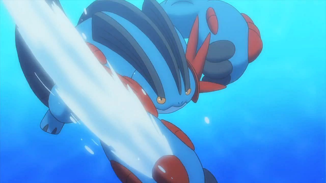 Mega Swampert as seen in the animated trailer for Pokemon Omega Ruby and Alpha Sapphire (Image Via The Pokemon Company)