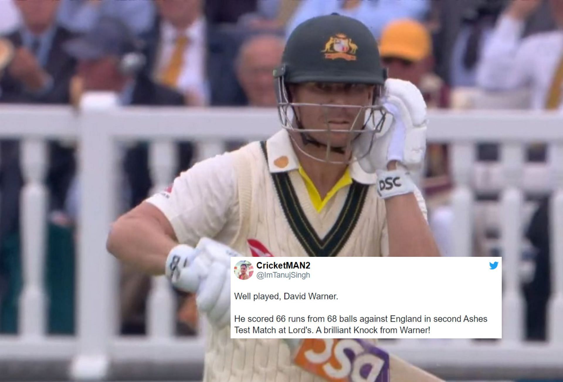 Fans applaud David Warner for his half-century in 2nd Ashes Test. 