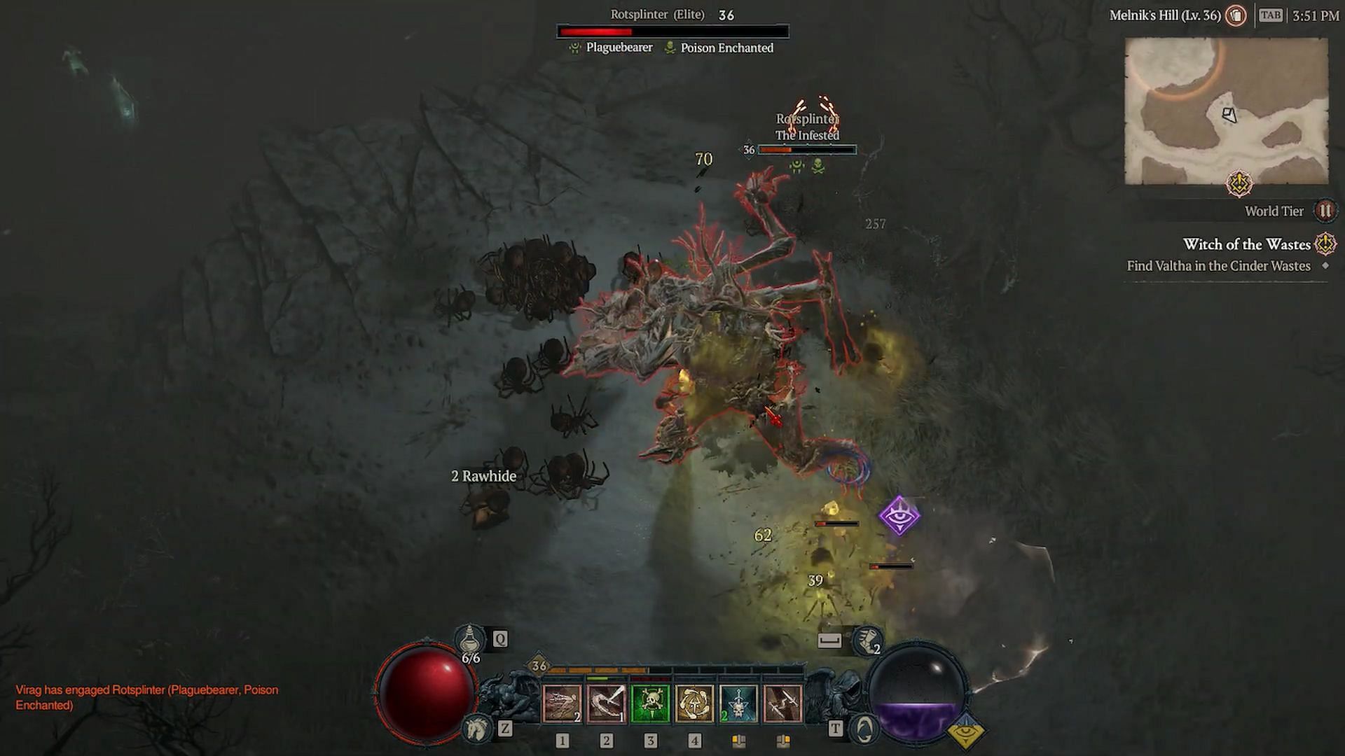 Defeating the Rotsplinter can reward you with five grave dust (Image via Blizzard Entertainment)