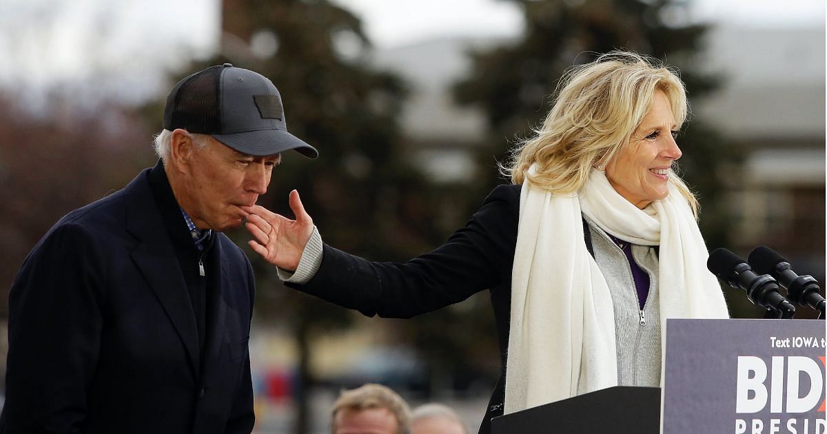 Is the viral picture of Joe Biden biting Jill Biden