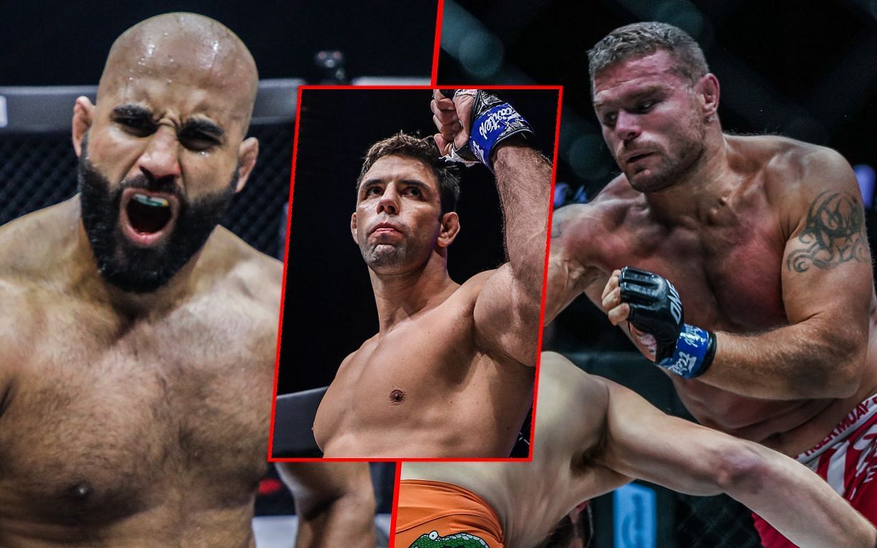 Arjan Bhullar, Marcus &lsquo;Buchecha&rsquo; Almeida, and Anatoly Malykhin - Photo by ONE Championship