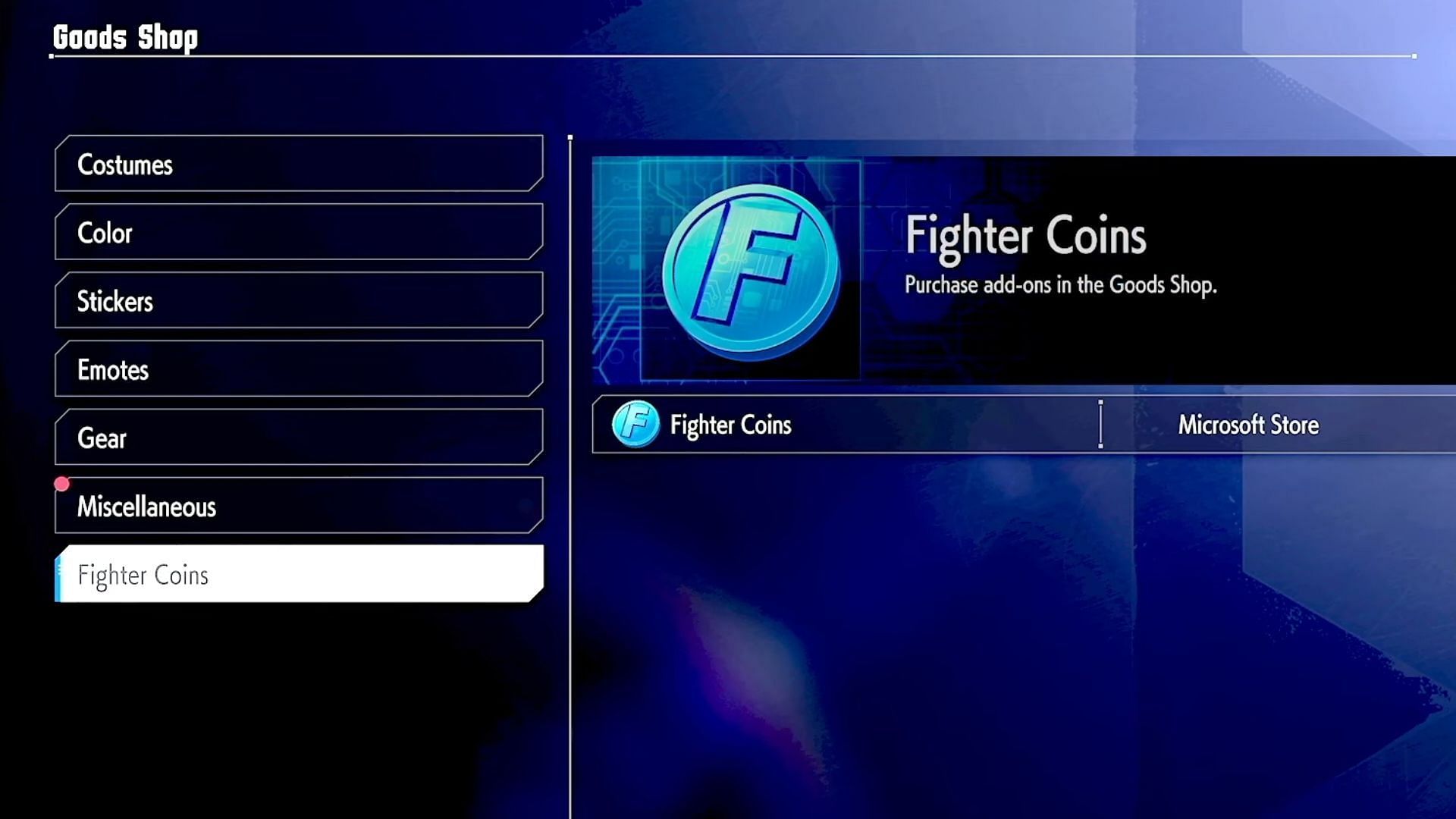 You can buy Fighter Coins for real money from the in-game shop (Image via Capcom)