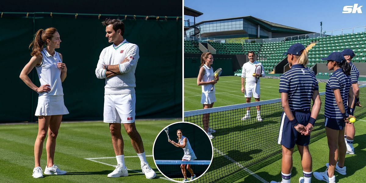 Roger Federer and the Princess of Wales Kate Middleton at Wimbledon 