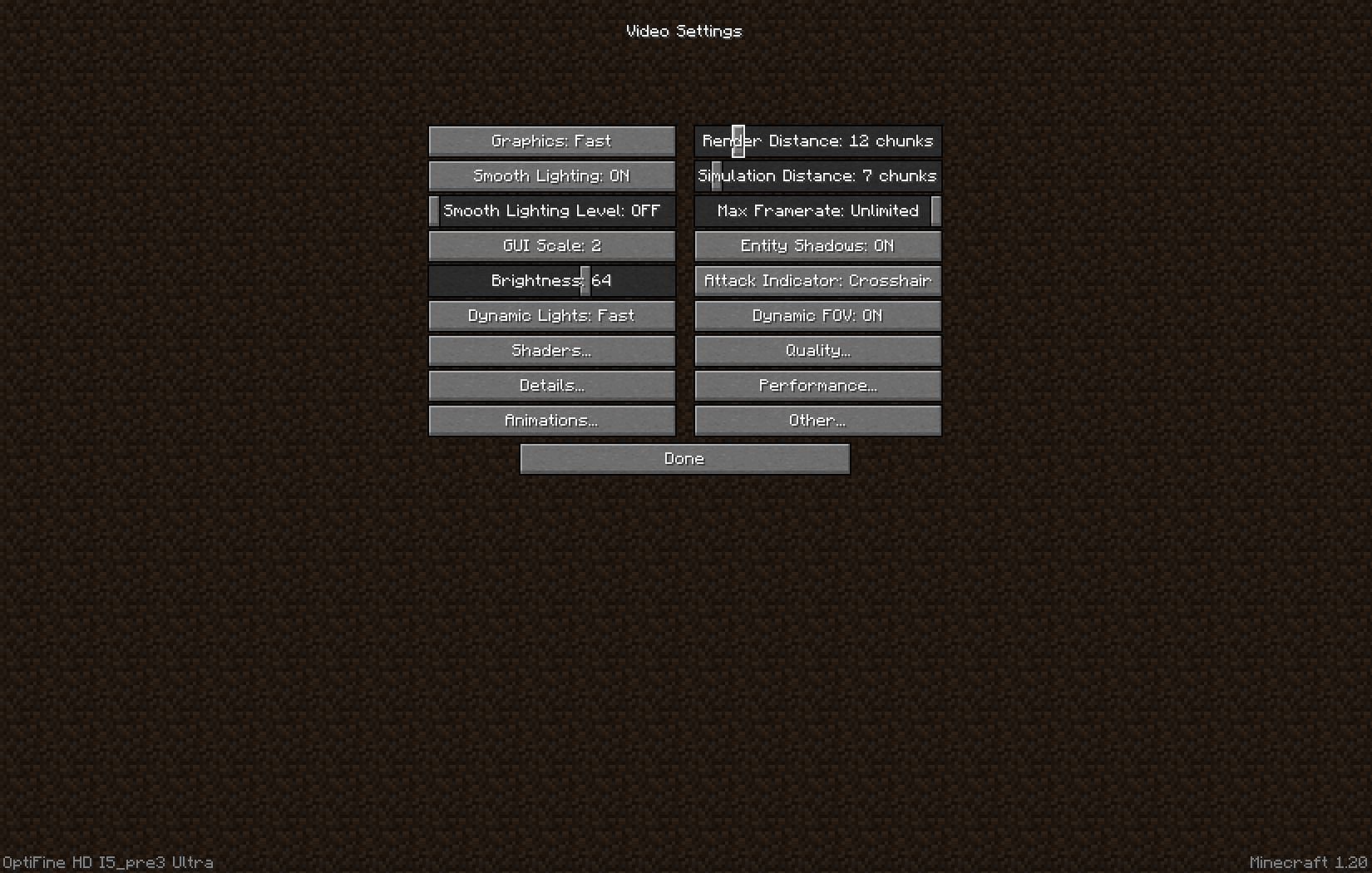 Optifine adds extra settings options in vanilla version (Image via Mojang)