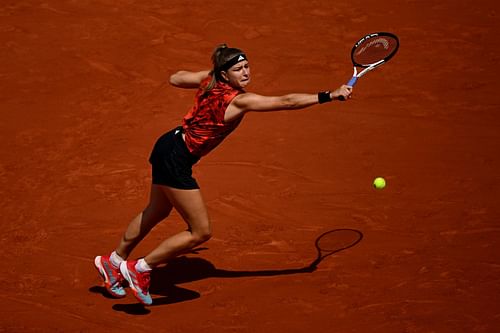 Aryna Sabalenka's next opponent Karolina Muchova in action at the 2023 French Open.