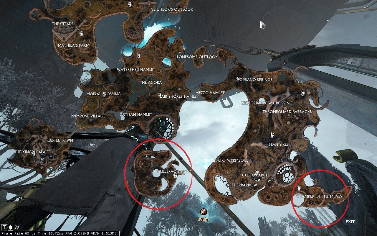 Ueymag spawn locations in Warframe (Image via Digital Extremes)