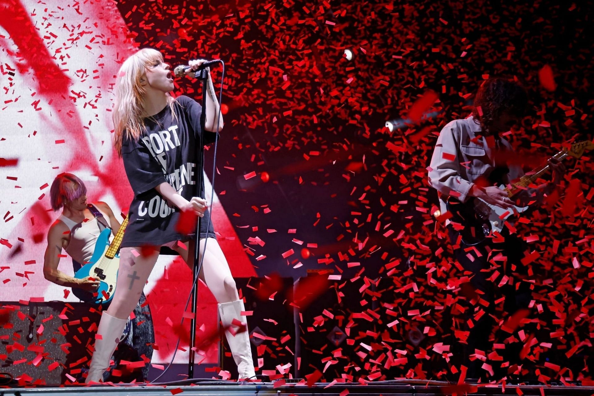 Paramore at the 2023 Boston Calling Music Festival at Harvard Athletic Complex in Boston, Massachusetts on May 28, 2023 (Image via Getty Images)