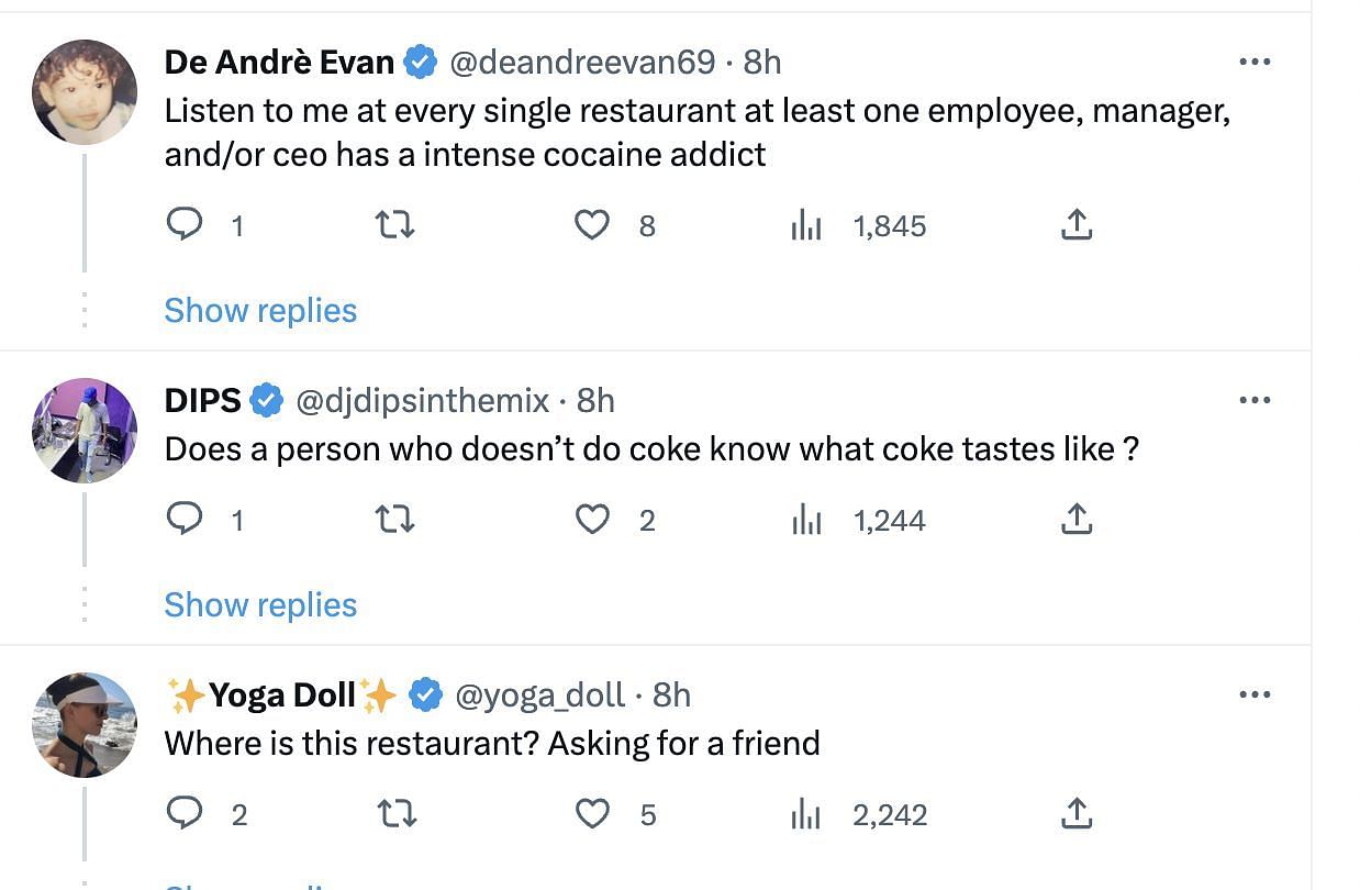 Social media users shocked as a restaurant employee gives a bag of cocaine in a hotdog mistakenly. (Image via Twitter)