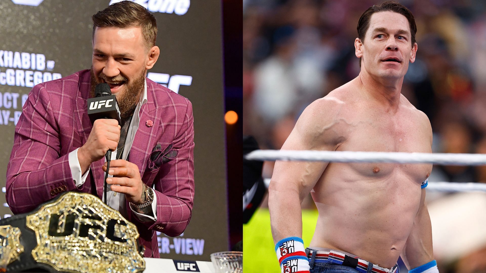 Conor McGregor (left), John Cena (right)