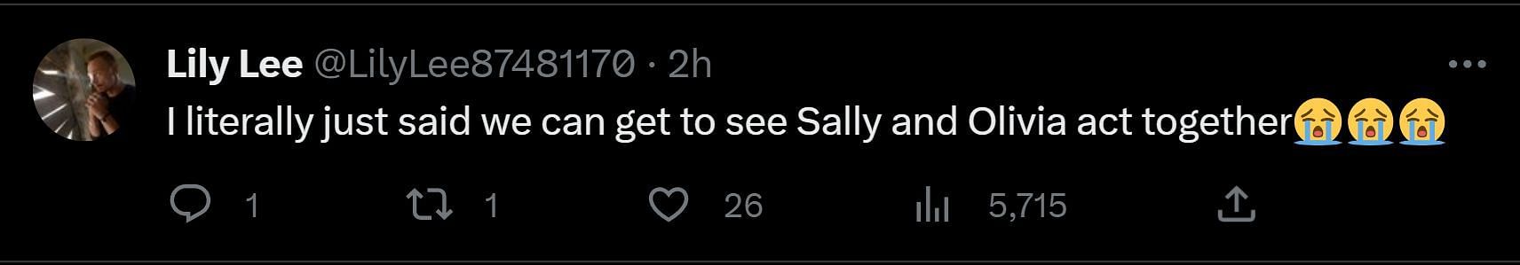 A tweet reply to DF&#039;s post about Sally Hawkins&#039; exit (Image via Twitter)