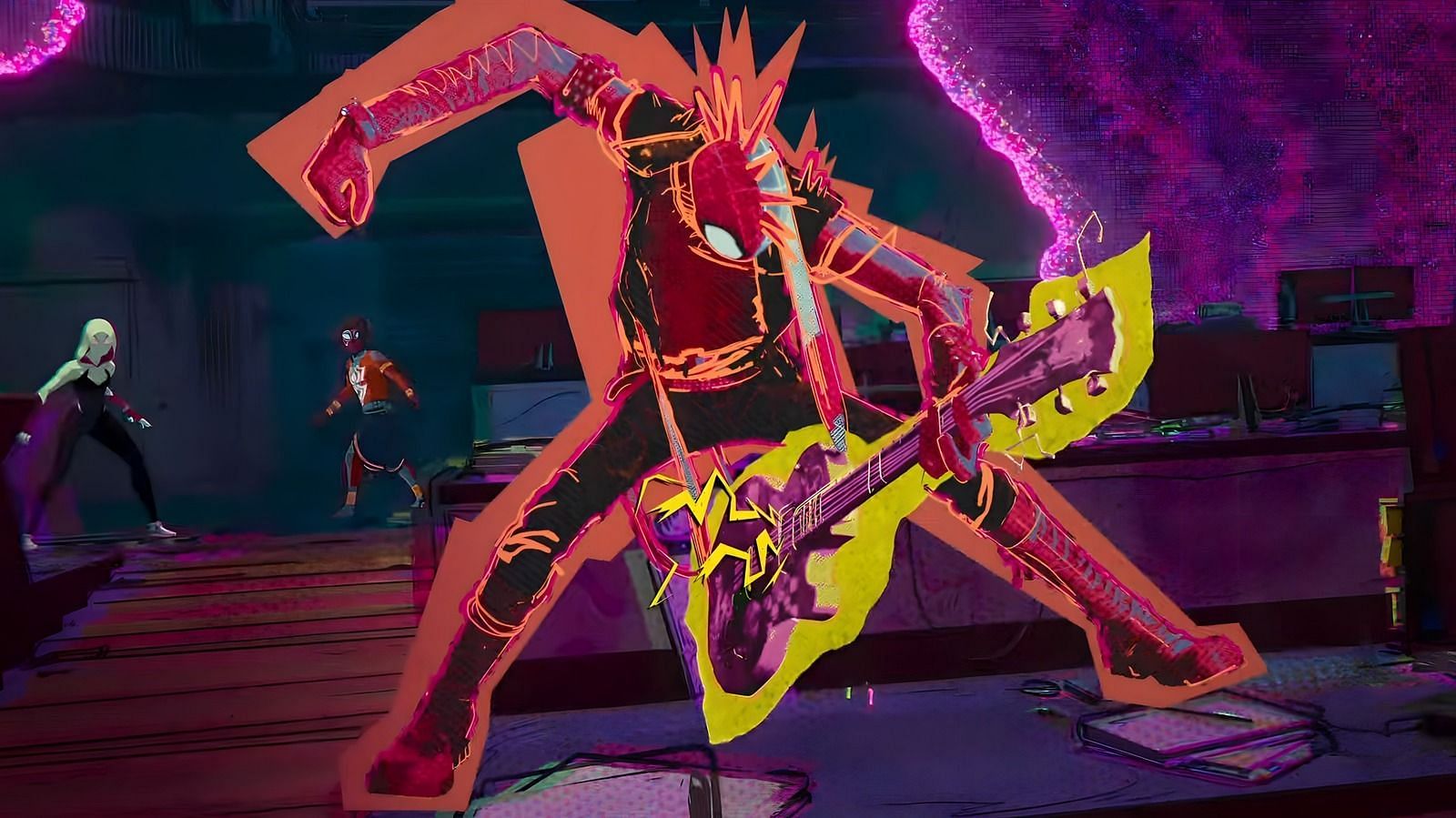 Unleashing the punk rock rebellion: Meet Spider-Punk, the defiant force in Spider-Man: Across the Spider-Verse (Image via Sony Pictures)