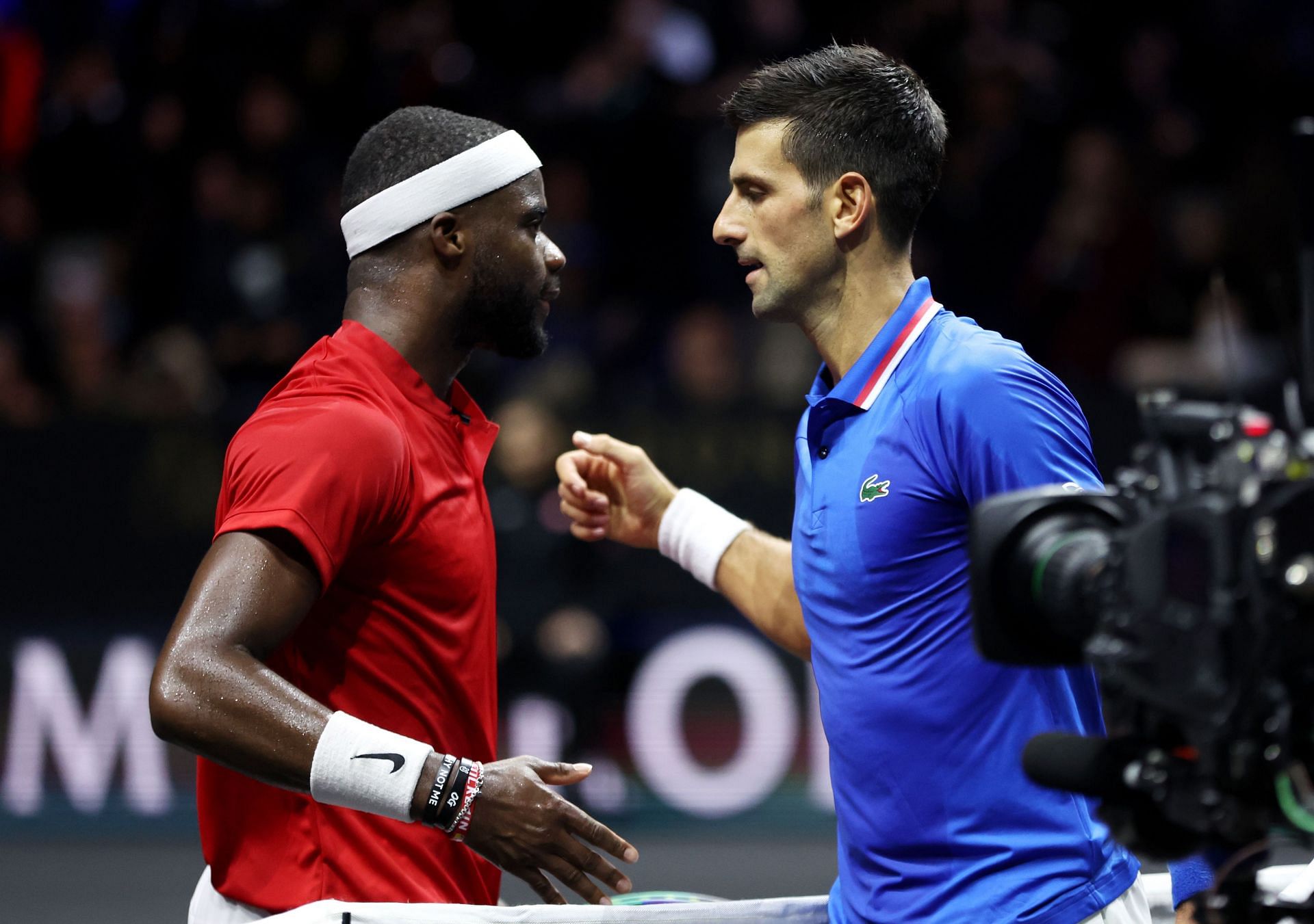 Novak Djokovic and Frances Tiafoe at Laver Cup 2022