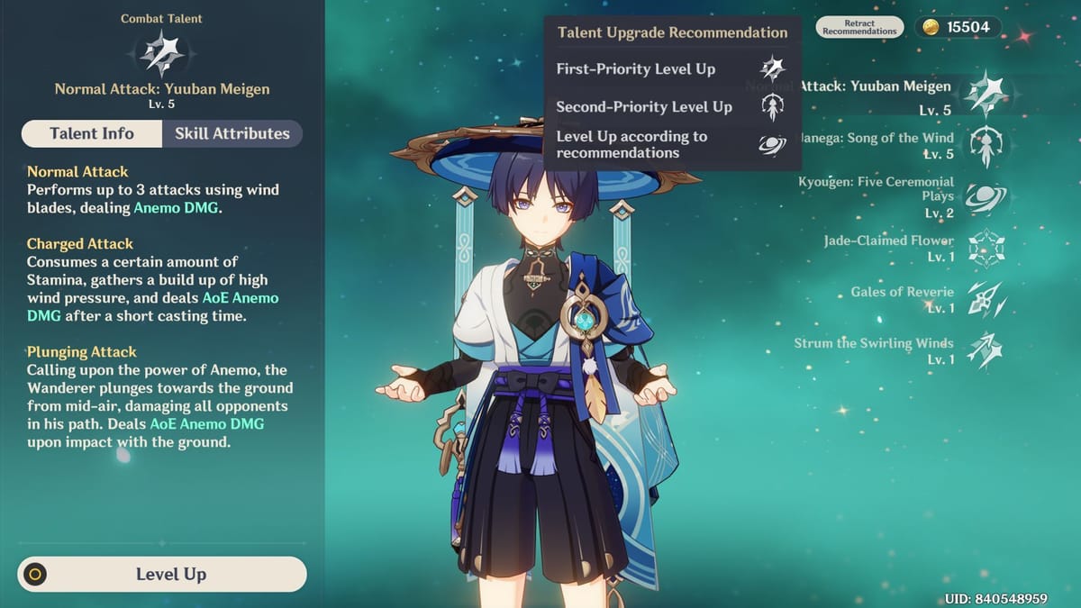 Genshin Impact Wanderer materials guide Best build, artifact, and DPS