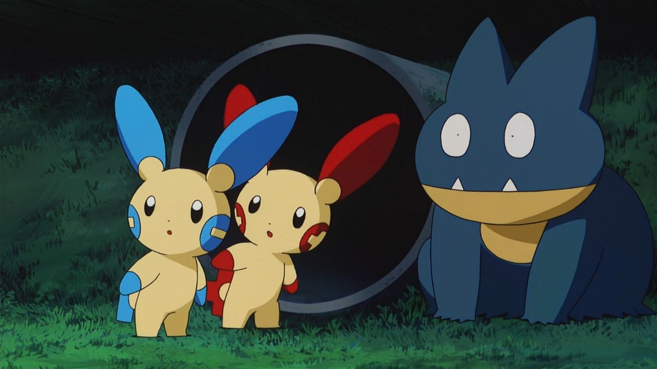 Munchlax (pictured right) as seen in the anime (Image via The Pokemon Company)
