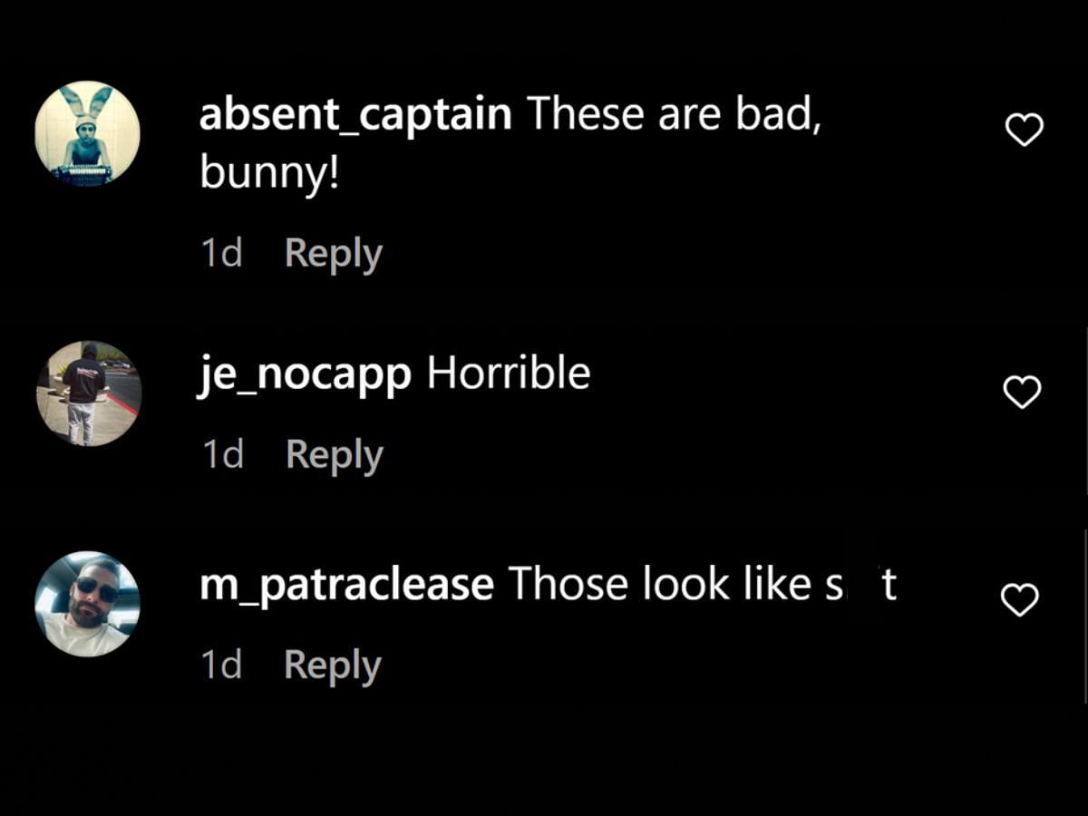 Fans dislike the upcoming Bad Bunny x Adidas Response CL sneakers (Image via @nicekicks/Instagram)