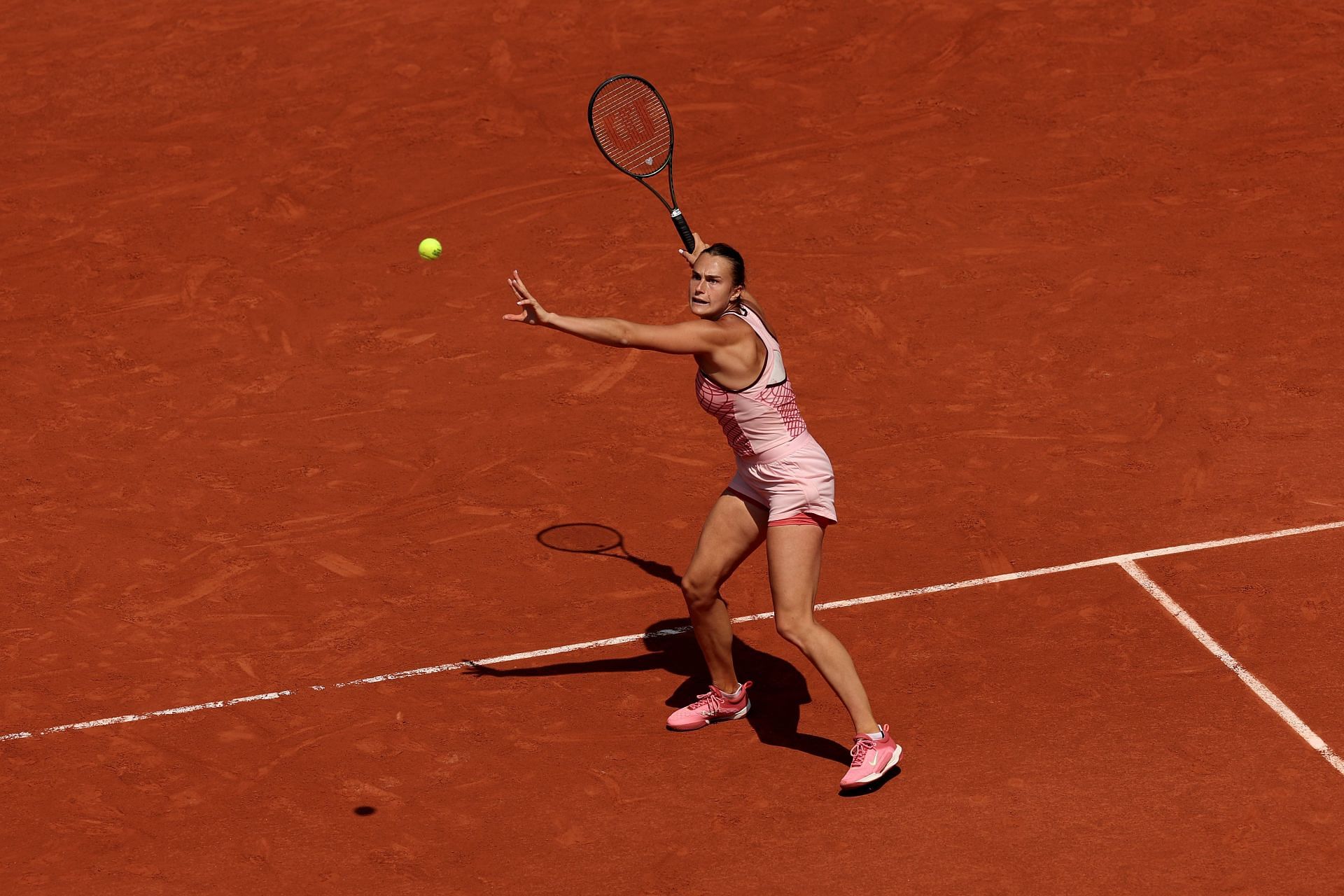 Aryna Sabalenka in action at the French Open