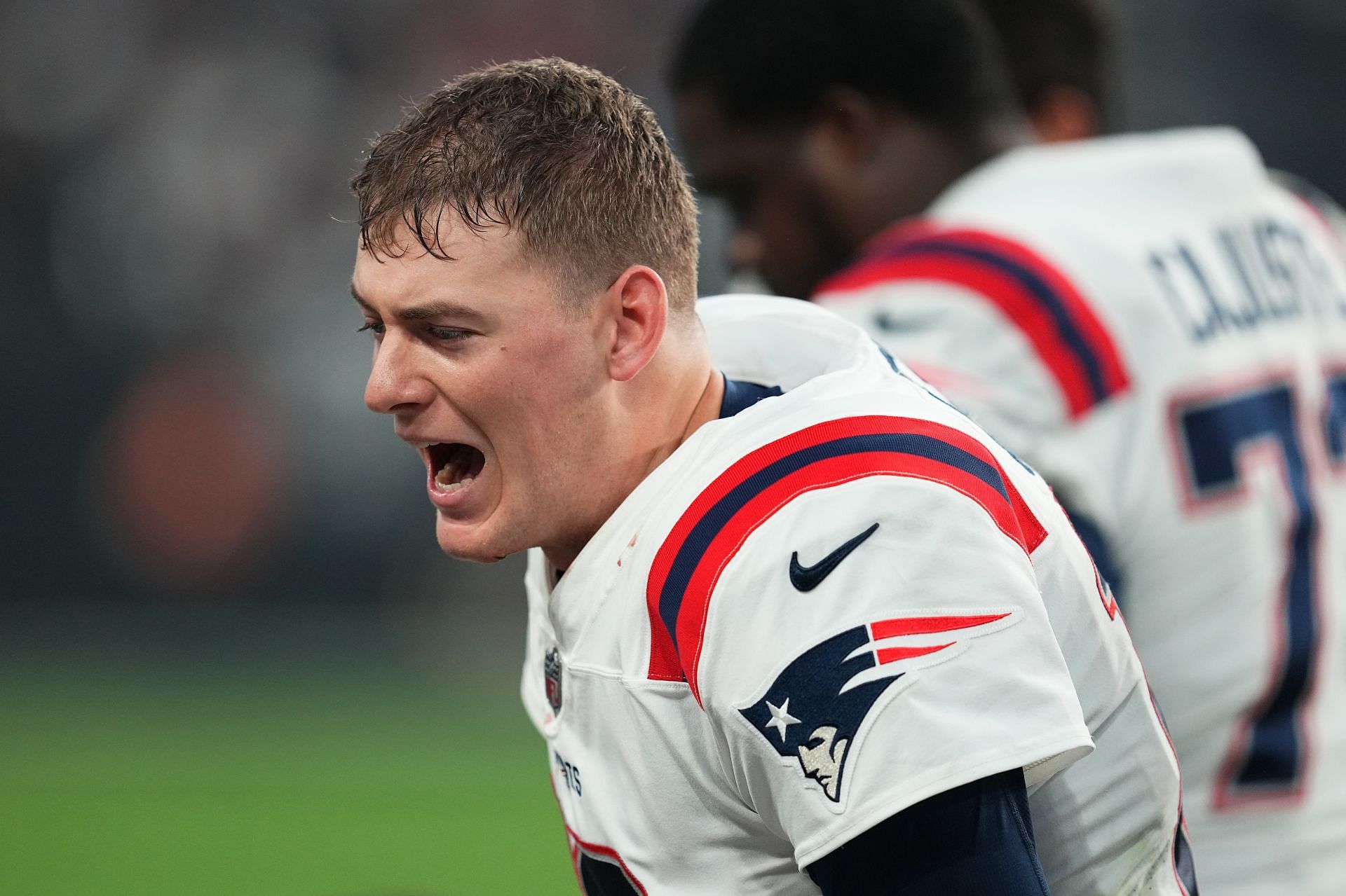 Mac Jones at New England Patriots v Las Vegas Raiders