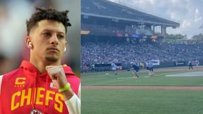 WATCH: Mahomes’ impressive behind-the-back throw at Royals’ celeb softball game proves he’s a dual-sport MVP