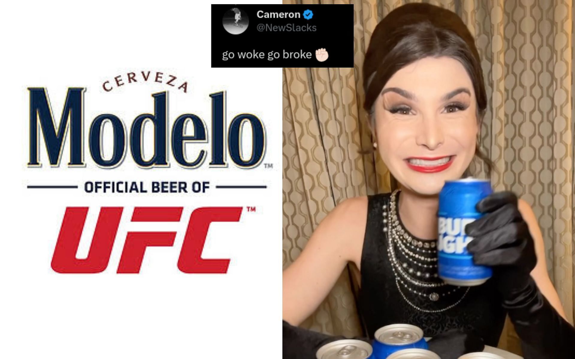 UFC sponsor Modelo &amp; Dylan Mulvaney [Images courtesy of @dylanmulvaney on Instagram &amp; ufc.com]