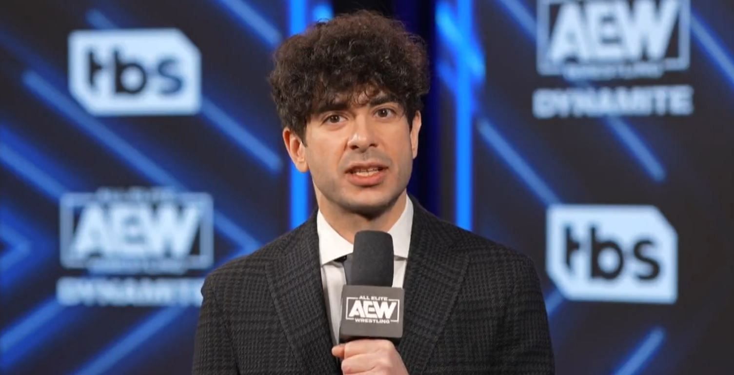 Tony Khan making an announcement 