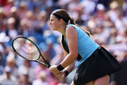 Jelena Ostapenko at the 2023 Rothesay International Eastbourne.