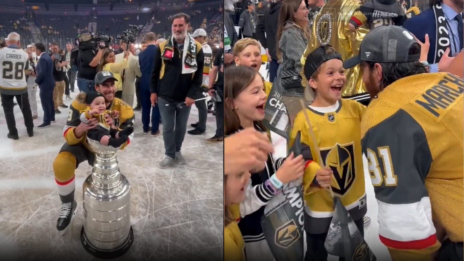 Vegas Golden Knights players share adorable moments with their families
