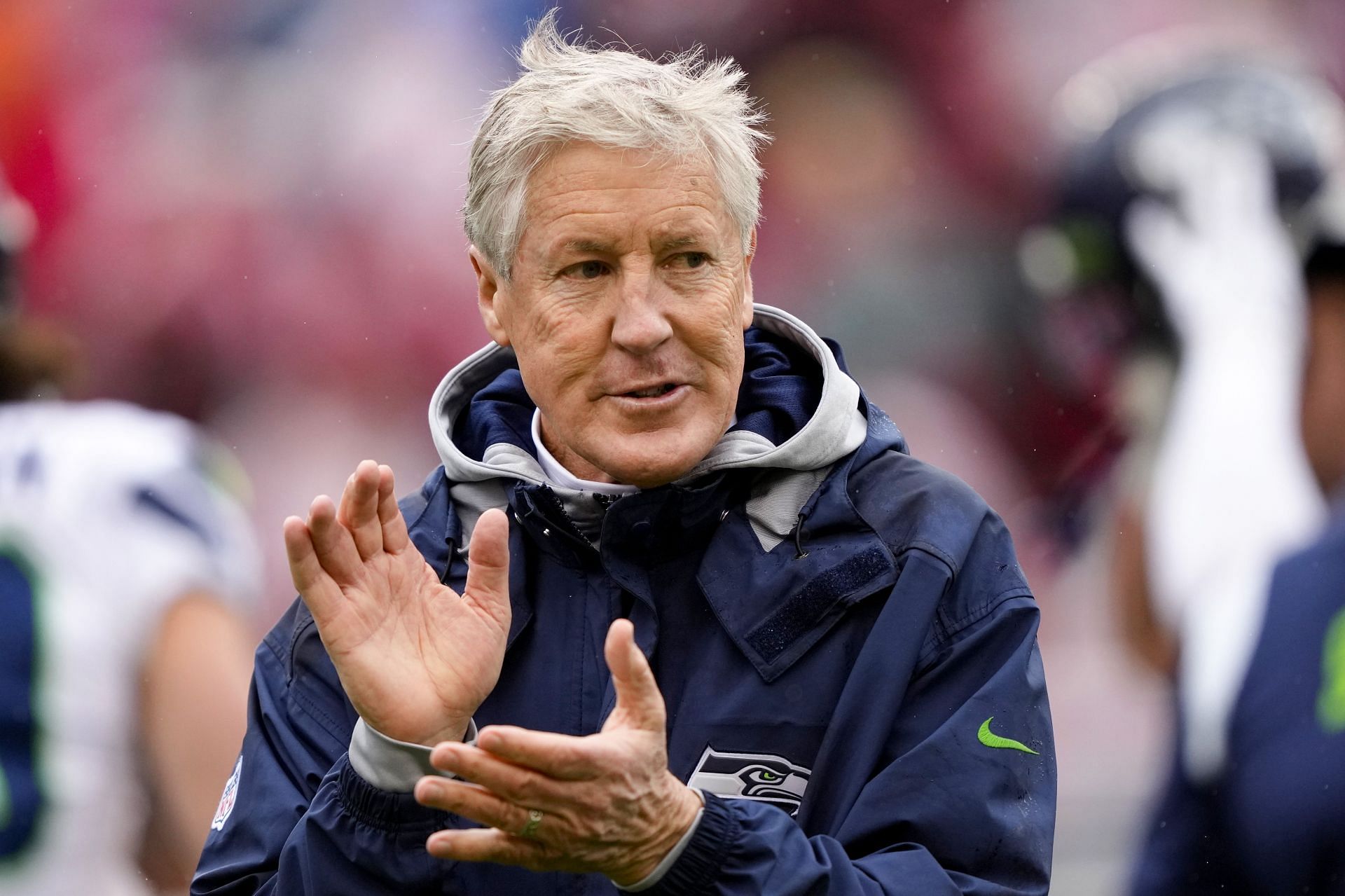 Pete Carroll at NFC Wild Card Playoffs - Seattle Seahawks v San Francisco 49ers