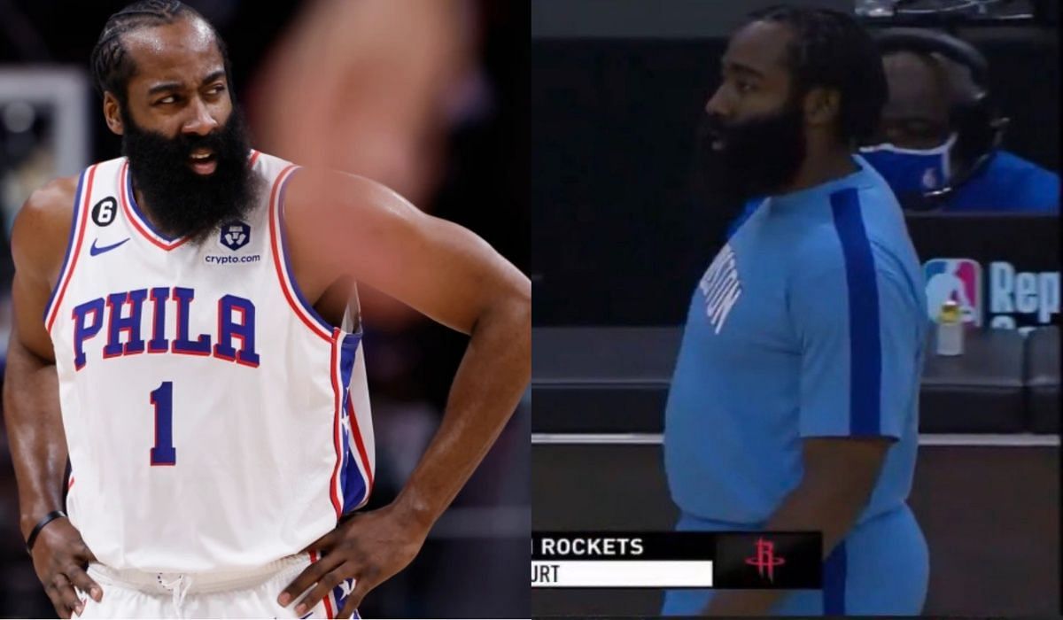 James Harden former Rockets MVP wearing fat suit fat suit