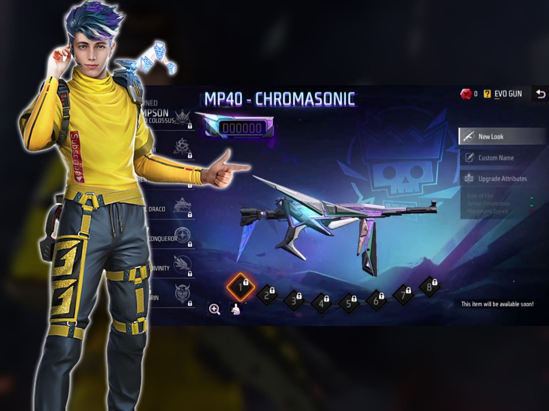 Free Fire MP40 Chromasonic Evo gun skin has been leaked (Image via Sportskeeda)