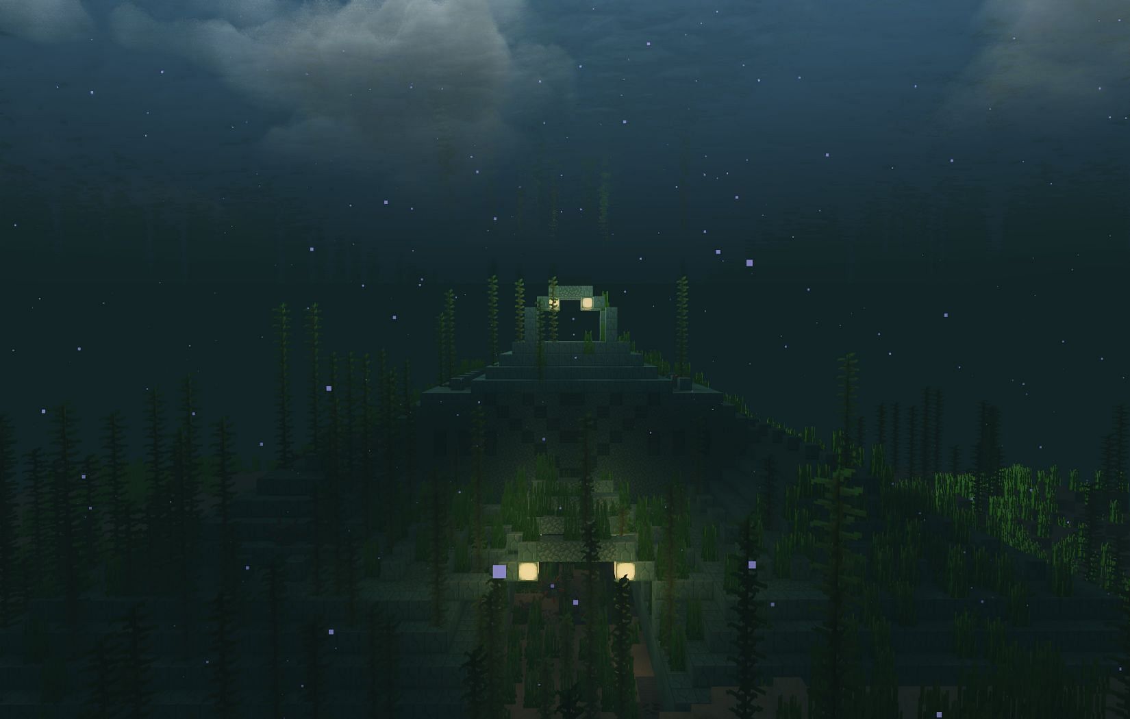 There is a secret chamber in Ocean Monument filled with gold (Image via Mojang)