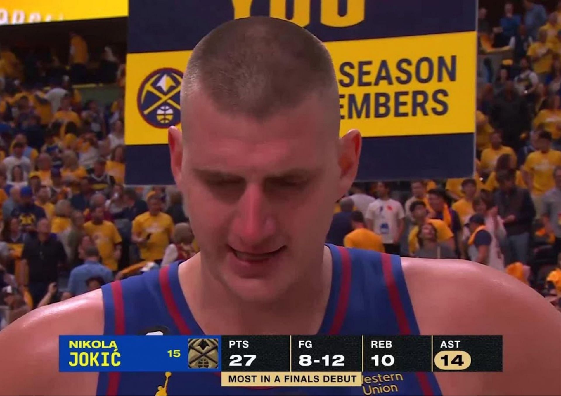 Nikola Jokic took just five shots in the first three quarters of Game 1 in the NBA Finals.