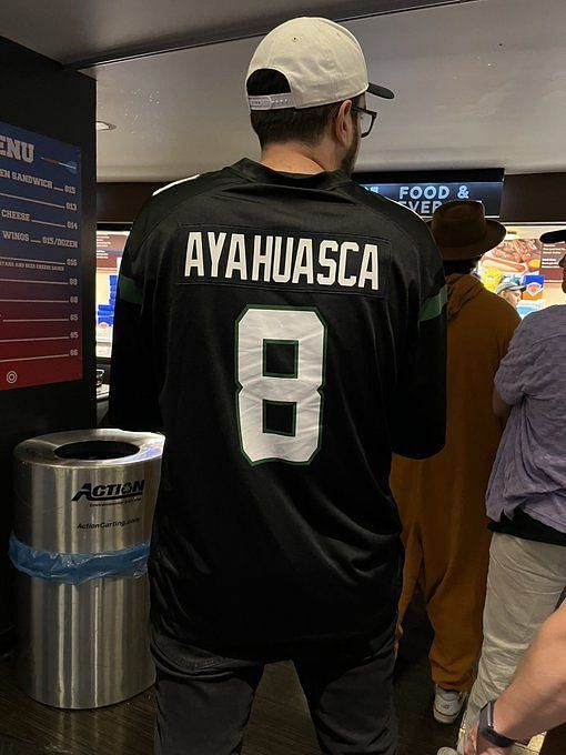 Jets star Breece Hall loses it over ayahuasca-themed Aaron Rodgers shirt  debut