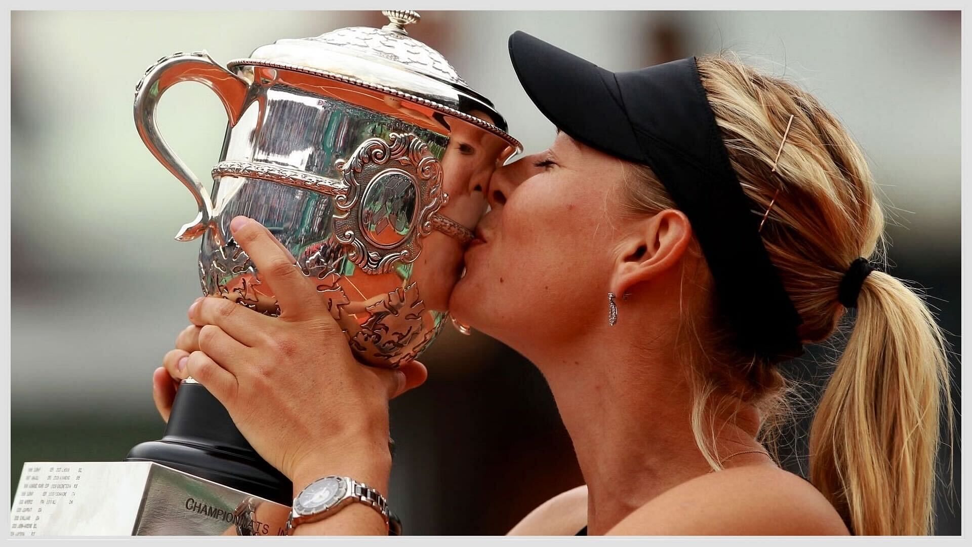 Maria Sharapova pictured after winning the 2012 French Open