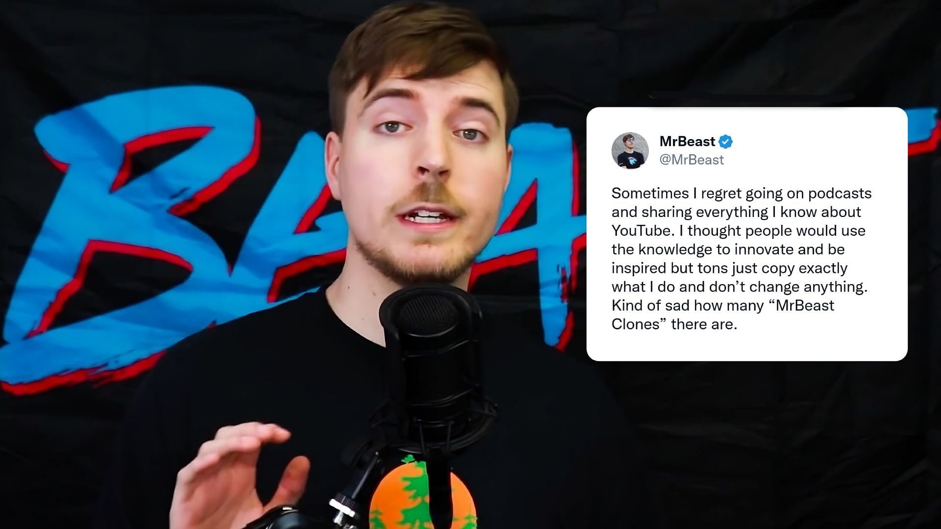 MrBeast is not happy with copycats (Image via Twitter)