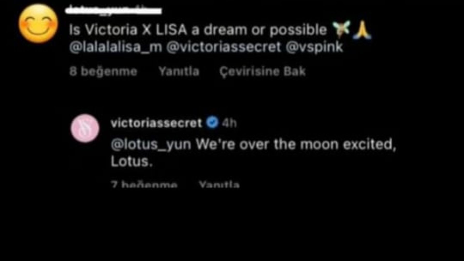 BLACKPINK&#039;s fan&#039;s interaction with Victoria&#039;s Secret goes viral (Image via Instagram)