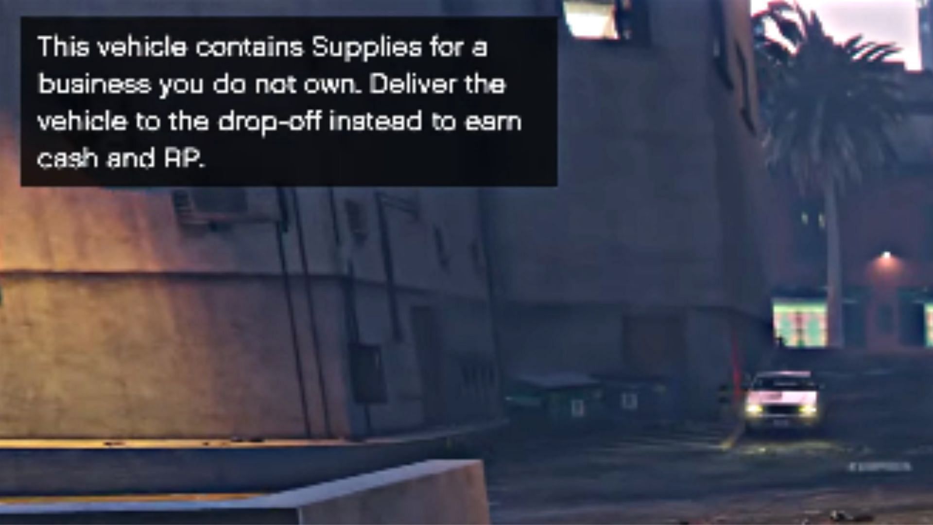 Players can deliver the car to a drop-off location if they don&#039;t own a business (Image via YouTube/GTASeriesVideos)