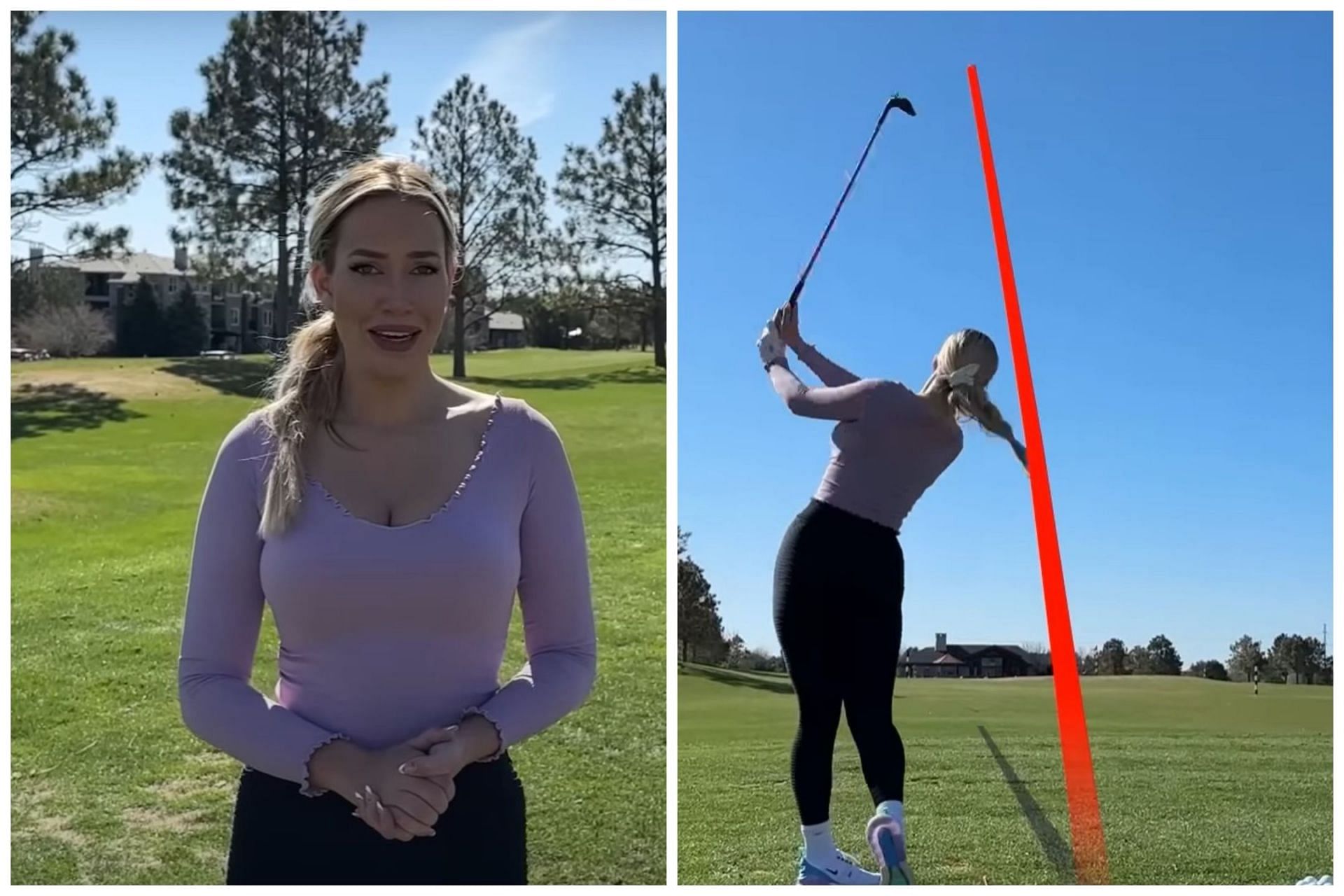 Paige Spiranac updated her driving distance in her latest youtube vide (Image via Youtube.com/Paige Spiranac)