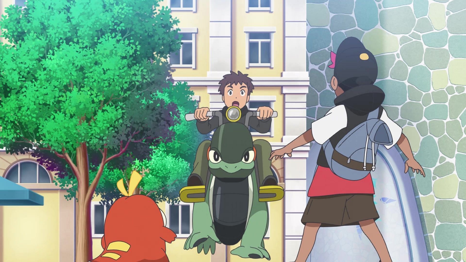 Our heroes finally visit Mesagoza City and meet some new Paldean Pokemon in Horizons Episode 9 (Image via The Pokemon Company)