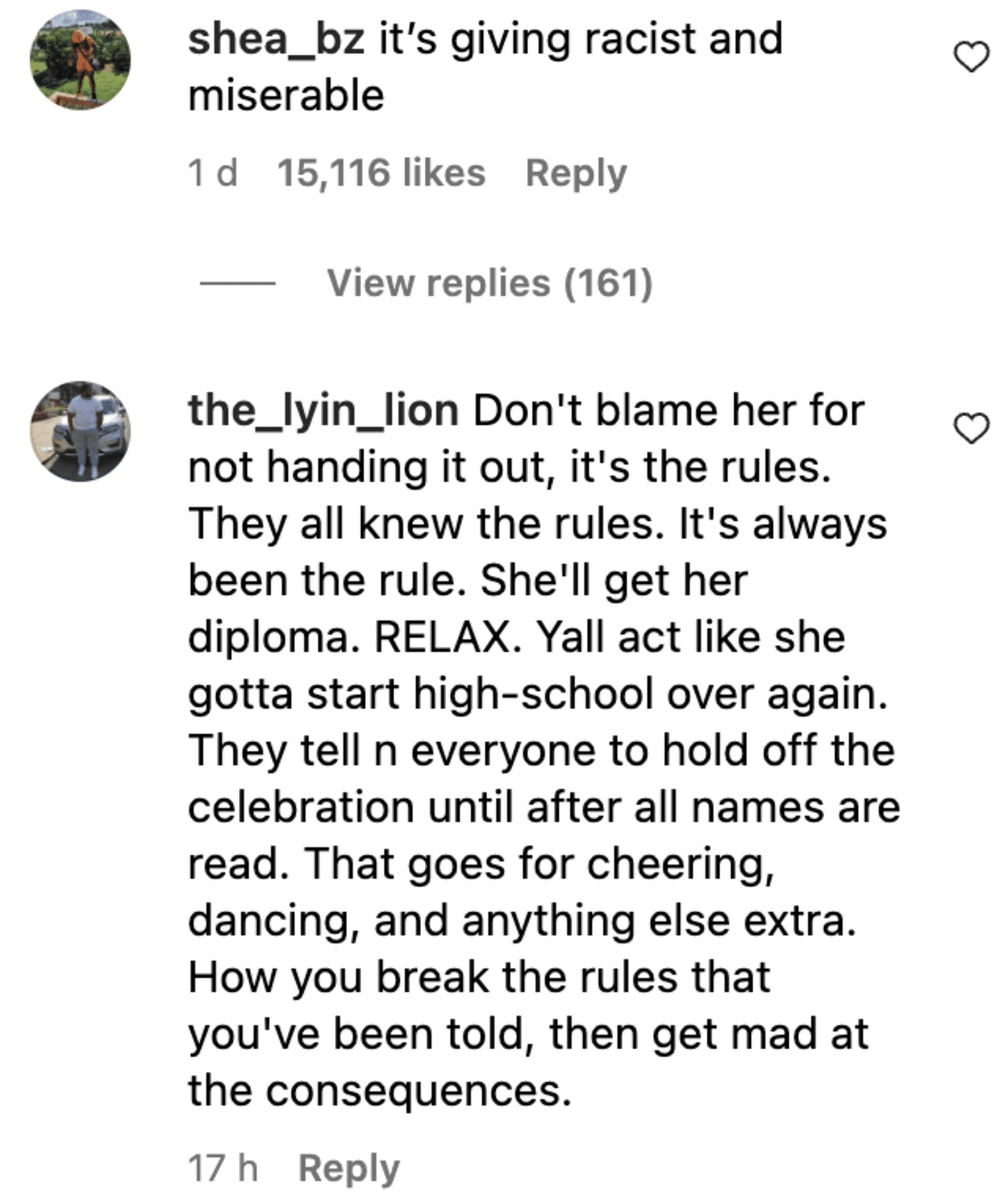 Social media users were left outraged after the Principal of a girl&#039;s school denied the students their degrees during the graduation ceremony. (Image via Instagram)