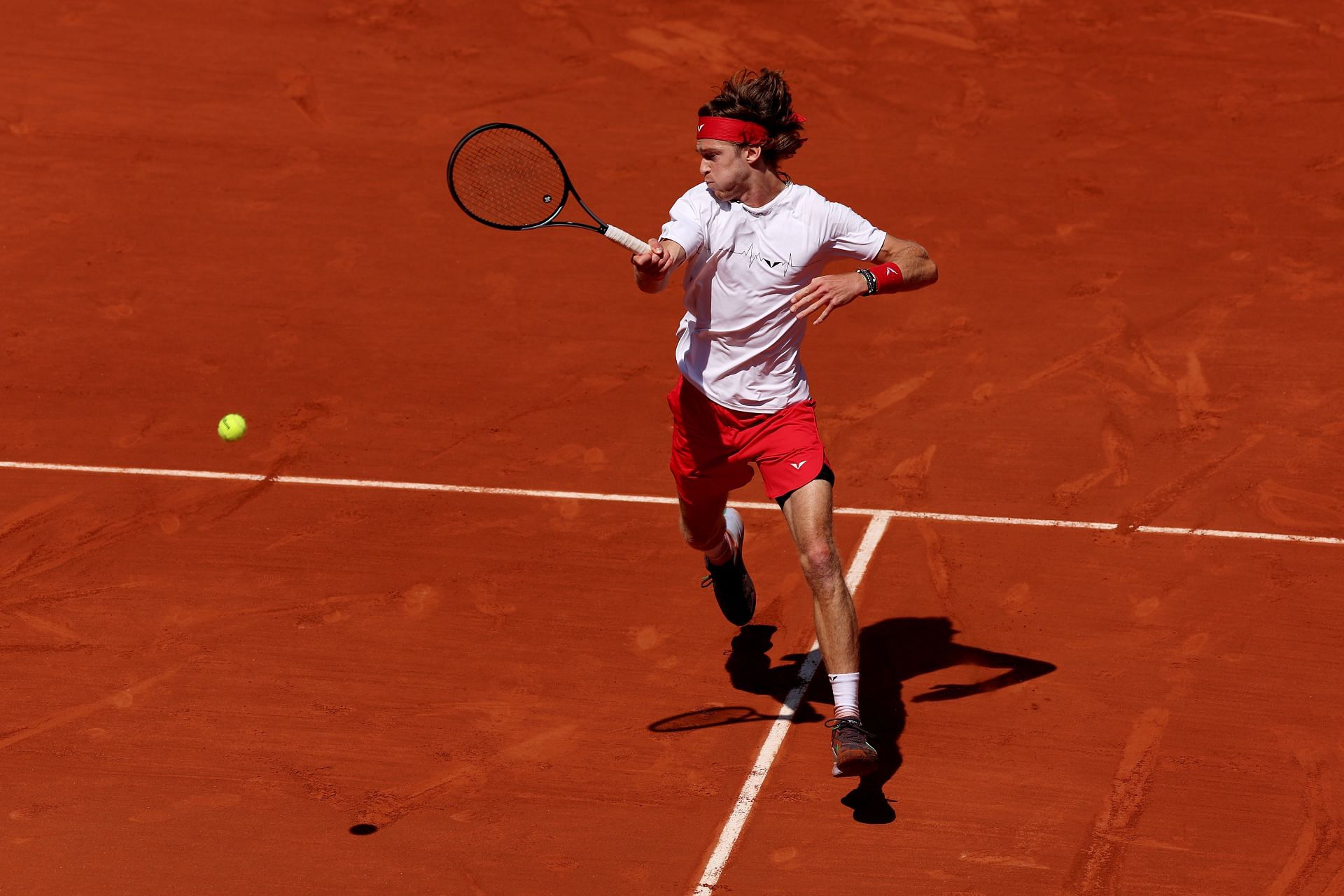 Andrey Rublev in action at the French Open
