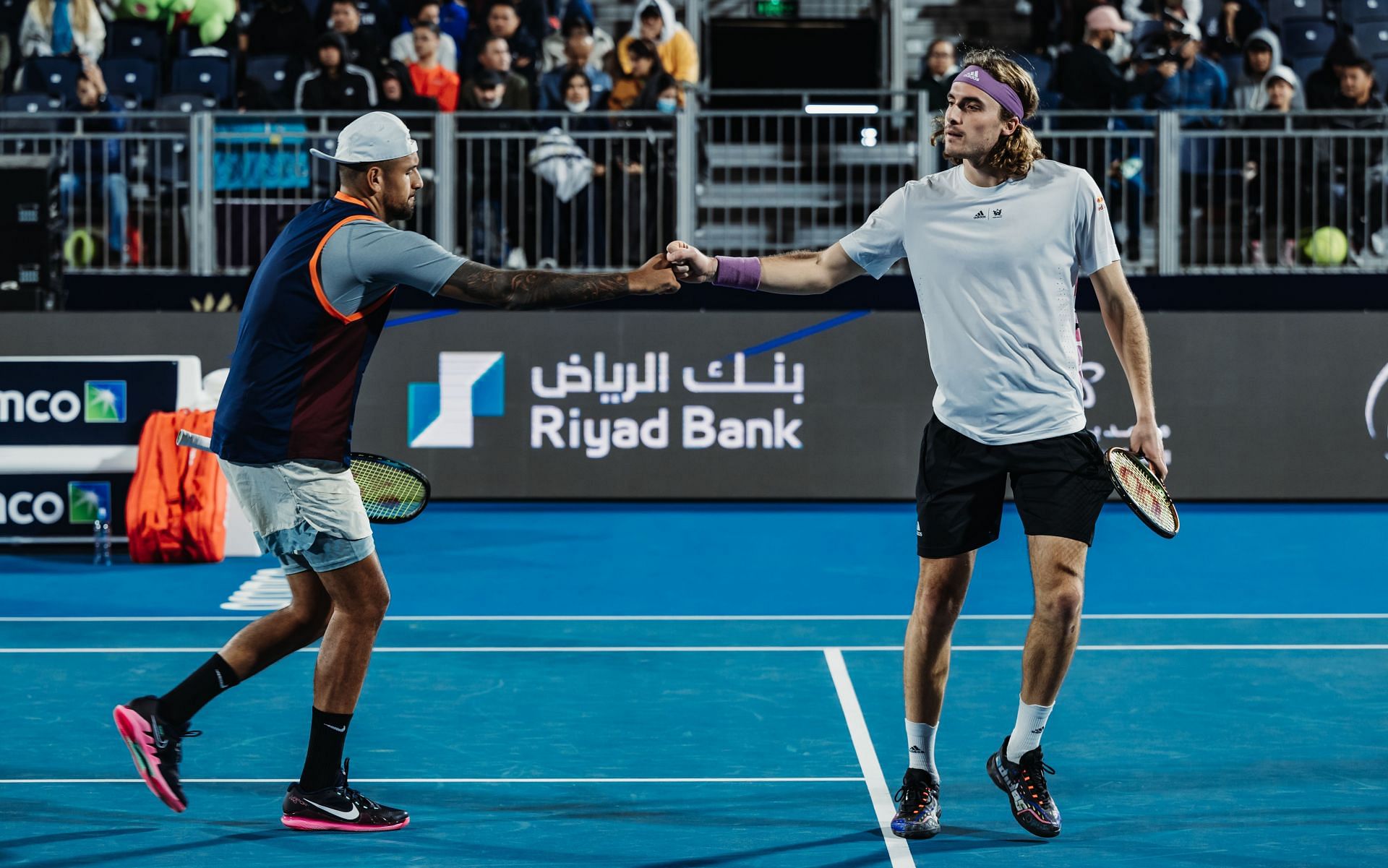 Stefanos Tsitsipas and Nick Kyrgios were doubles partners in December 2022 after their Wimbledon feud